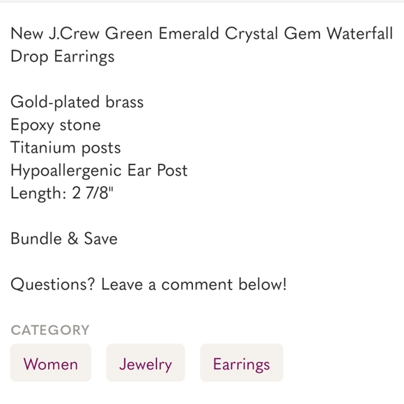 Last One💥 J. Crew Blue/Green Gem Single Layer Earrings NWT ✨️ - Picture 8 of 8